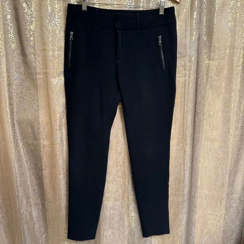 Vintage Rag & Bone Black Triacetate Crepe Skinny Trousers Pants Size 6